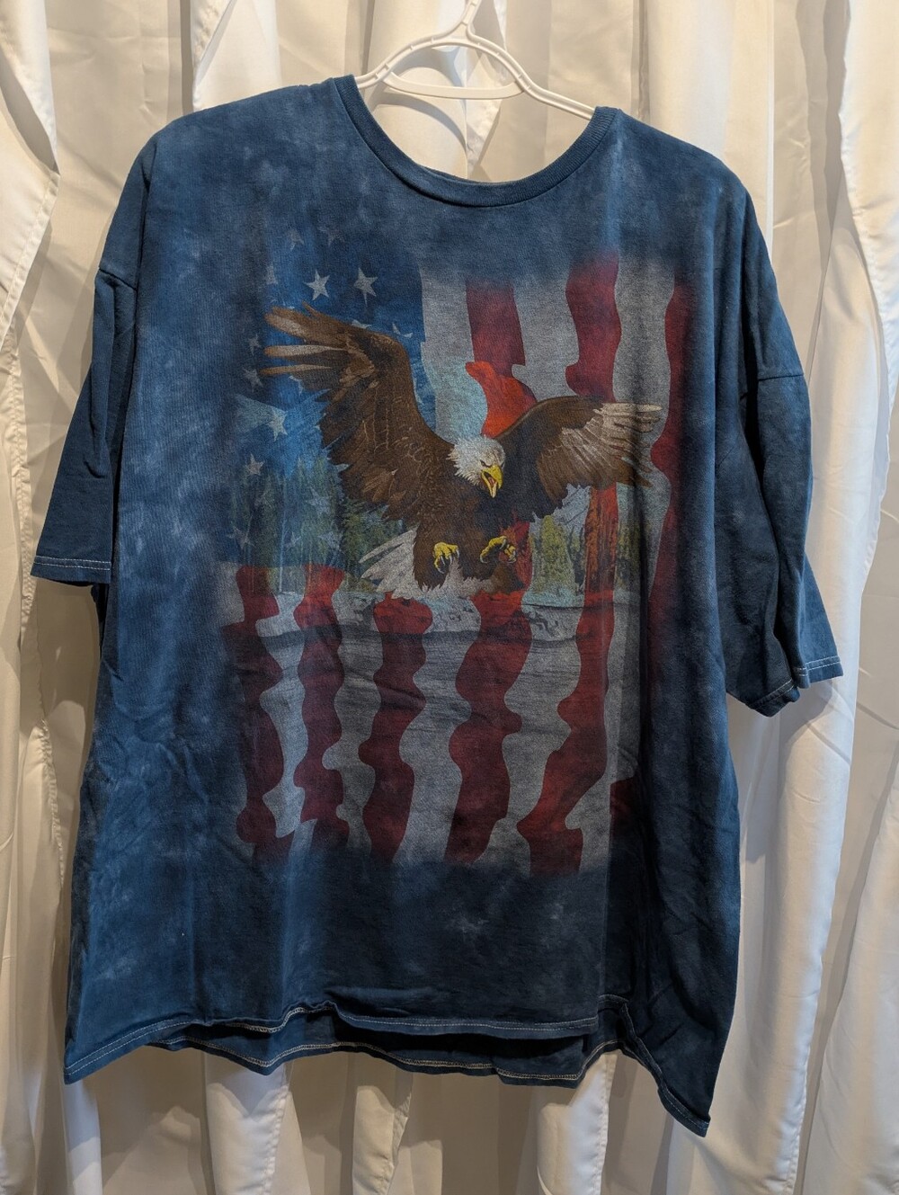 D3 Delta Apparel Eagle US Flag Tie Dye Graphic T-Shirt Vintage Style Mens 3XL 3X
